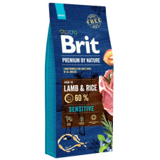 Сухий корм для собак з чутливим травленням Brit Premium Sensitive Lamb & Rice 15 кг (ягня)