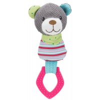 Игрушка Trixie для собак Junior Медведь с кольцом и звуком текстиль/плюш 23см арт.36177