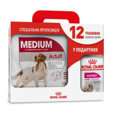 Акційний набір для собак Royal Canin Medium Adult 4 кг + Royal Canin Exigent loaf wet 12 шт х 85 г (домашня птиця)