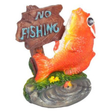 Декорація для акваріума KW Zone King's Рибка з табличкою «No Fishing» 5,5 x 4 x 5,5 см (пластик)
