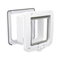 Двері Tixie для котів чотиристоронні з тунелем 20 × 22 cм (білі)