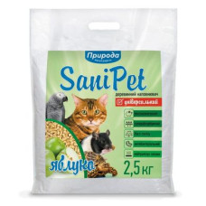 Гігієнічний наповнювач для гризунів Природа Sani Pet «Яблуко» 2,5 кг (деревинний)