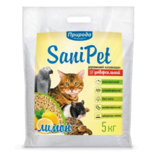 Гігієнічний наповнювач для кішок Природа Sani Pet «Лимон» 5 кг (деревинний)