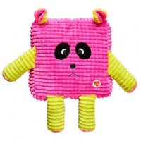 Іграшка для собак GimDog Ведмідь панда рожевий з пискавкою «Cuddly Cubes» 30 см (текстиль)