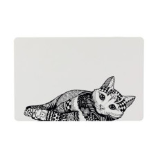 Килимок під миску Trixie «Zentangle» 44 см / 28 см (сірий)