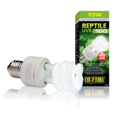 Компактна люмінесцентна лампа Exo Terra «Reptile UVB 100» для опромінення променями УФ-В спектра 13 W, E27 (для опромінення)
