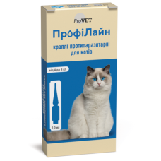 Краплі на холку для котів ProVET «ПрофіЛайн» від 4 до 8 кг, 4 піпетки (від зовнішніх паразитів)