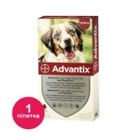 Капли на холку для собак Bayer «Advantix» (Адвантикс) от 10 до 25 кг, 1 пипетка (от внешних паразитов)