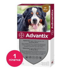 Краплі на холку для собак Bayer «Advantix» (Адвантікс) від 40 до 60 кг, 1 піпетка (від зовнішніх паразитів)