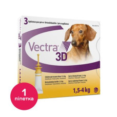 Краплі на холку для собак Ceva «Vectra 3D» (Вектра 3D) від 1,5 до 4 кг, 1 піпетка (від зовнішніх паразитів)
