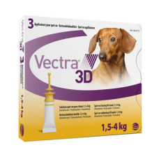 Краплі на холку для собак Ceva «Vectra 3D» (Вектра 3D) від 1,5 до 4 кг, 3 піпетки (від зовнішніх паразитів)