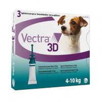 Капли на холку для собак Ceva «Vectra 3D» (Вектра 3D) от 4 до 10 кг, 3 пипетки (от внешних паразитов)