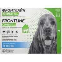Краплі на холку для собак Merial «Frontline Combo» (Фронтлайн Комбо) від 10 до 20 кг, 3 піпетки (від зовнішніх паразитів)