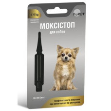 Краплі на холку для собак ProVET МОКСІСТОП до 4кг (для лікування і профілактики гельмінтозів) 1 піпетка