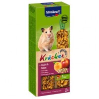 Ласощі для хом'яків Vitakraft «Kracker Original + Frucht & Flakes» 112 г / 2 шт. (фрукти та пластівці)