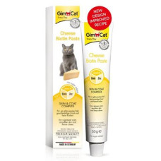 Ласощі для котів GimCat Cheese Biotin Paste 50 г (для шкіри та шерсті)
