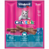 Лакомство для котов Vitakraft мясные палочки 3 шт х 6 г (камбала и Омега-3)