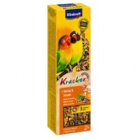 Ласощі для середніх африканських папуг Vitakraft «Kracker Original + Honey & Sesame» 180 г / 2 шт. (мед та кунжут)