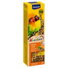 Ласощі для середніх африканських папуг Vitakraft «Kracker Original + Honey & Sesame» 180 г / 2 шт. (мед та кунжут)