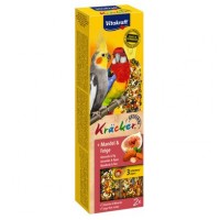 Ласощі для середніх папуг Vitakraft «Kracker Original + Almonds & Fig» 180 г / 2 шт. (мигдаль та рис)