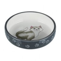 Миска керамическая Trixie для короткомордых пород кошек 300 мл / 15 см (серая)