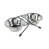 Миски металеві на підставці Trixie «Eat on Feet» 2 x 200 мл / 10 см