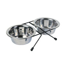 Миски металеві на підставці Trixie «Eat on Feet» 2 x 450 мл / 12 см