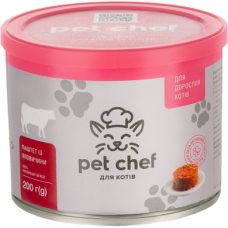 М'ясний паштет для дорослих котів Pet Chef 200 г (яловичина)