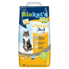Наповнювач туалета для котів Biokat's Classic 3in1 18 л (бентонітовий)