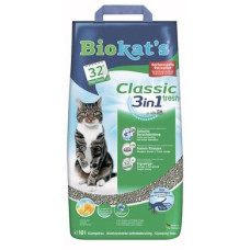 Наповнювач туалета для котів Biokat's Classic Fresh 3in1 10 л (бентонітовий)