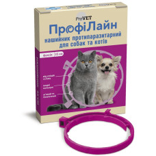 Нашийник для котів ProVET «ПрофіЛайн» 35 см (від зовнішніх паразитів, колір: рожевий)