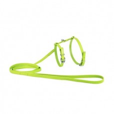 Шлейка з повідцем Collar із шкіри «Glamour» (Гламур) А:20-30 см / В:30-40 см / 1,15 м / 9 мм (зелена) - dgs