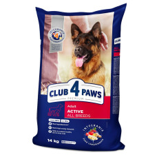 Сухий корм для активних собак усіх порід Club 4 Paws Premium 14 кг (курка)