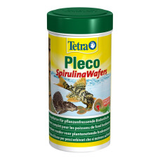 Сухий корм для акваріумних риб Tetra в пластинках «Pleco Spirulina Wafers» 250 мл (для травоїдних донних риб)