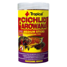 Сухий корм для акваріумних риб Tropical в паличках «Cichlid & Arowana Medium Sticks» 250 мл (для м'ясоїдних цихлід)