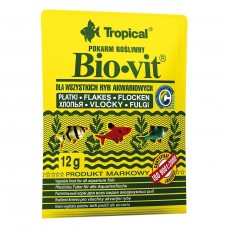 Сухий корм для акваріумних риб Tropical в пластівцях «Bio-Vit» 12 г (для травоїдних риб)