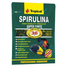 Сухий корм для акваріумних риб Tropical в пластівцях «Super Spirulina Forte» 12 г (для травоїдних риб)
