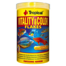 Сухий корм для акваріумних риб Tropical в пластівцях «Vitality & Color Flakes» 1 л (для всіх акваріумних риб)