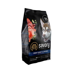 Корм сухий Savory Junior Large rich in Fresh Turkey and Chicken для молодих собак великих порід від 25 кг зі свіжою індичкою та куркою 3 кг