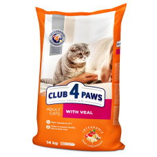 Сухий корм для дорослих котів Club 4 Paws Premium 14 кг (телятина)