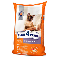 Сухий корм для дорослих котів Club 4 Paws Premium Indoor 4 в 1, 14 кг (курка)