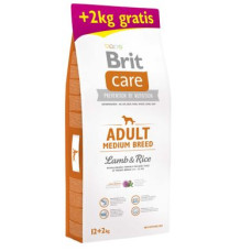 Сухий корм для дорослих собак середніх порід (вагою від 10 до 25 кг) Brit Care Adult Medium Breed Lamb & Rice 12+2 кг (ягня та рис)