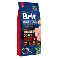Сухой корм для взрослых собак крупных пород (весом от 25 до 45 кг) Brit Premium Adult L 15 кг (курица)