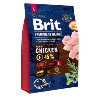 Сухой корм для взрослых собак крупных пород (весом от 25 до 45 кг) Brit Premium Adult L 3 кг (курица)
