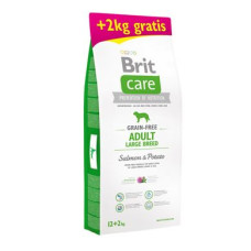 Сухий корм для дорослих собак великих порід (вагою від 25 кг) Brit Care GF Large Breed Adult Salmon & Potato 12+2 kg (лосось)