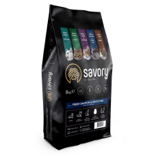 Сухий корм для довгошерстих котів Savory 8 кг (лосось)