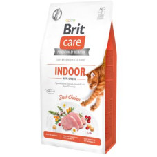Сухий корм для котів, які мешкають в приміщенні Brit Care Cat GF Indoor Anti-stress 7 кг (курка)