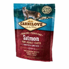 Сухий корм для котів з чутливим травленням Carnilove Cat Salmon - Sensitive & Long Hair 400 г (лосось)