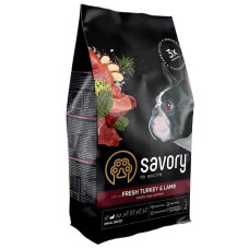 Корм сухий Savory Small Breed rich in Fresh Turkey and Lamb для дорослих собак малих порід до 10 кг зі свіжим ягням та індичкою 3 кг
