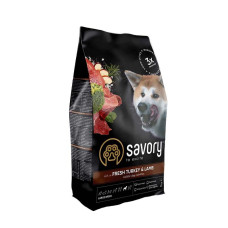Корм сухий Savory Large Breeds rich in Fresh Turkey and Lamb для дорослих собак великих порід від 25 кг зі свіжим ягням та індичкою 3 кг